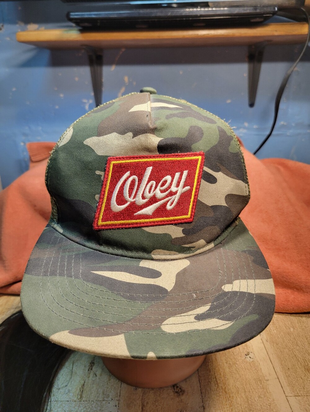 Obey Camo Snapback Hat Cap Skateboard Skate Surf Dad Men Women Green Black Brown